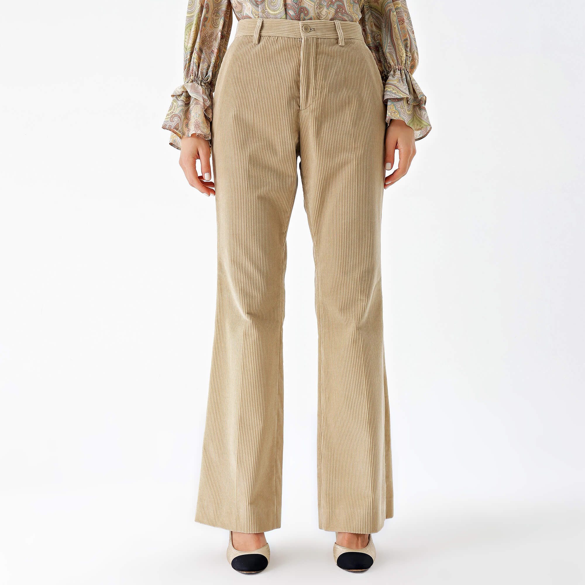 Etro-Beige Velvet Pants